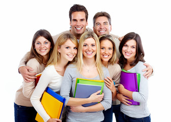 Group of happy students.