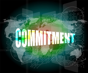 business concept: word commitment on digital touch screen