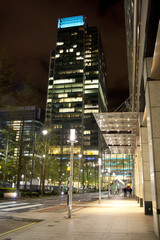 LONDON, CANARY WHARF UK - APRIL 4, 2014 Canary Wharf square view