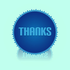 Ribbon Button With Thanks Text