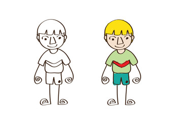 Cartoon boy kid in Jaidee Family Style