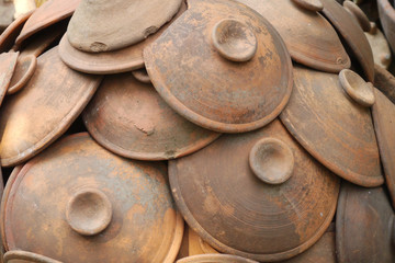 Group of pottery clay