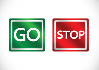 Stop and Go sign in illustration