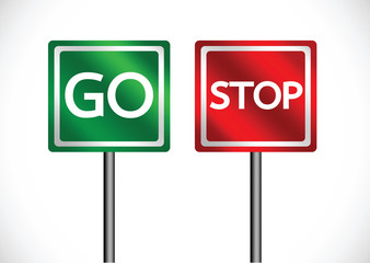 Stop and Go sign in illustration