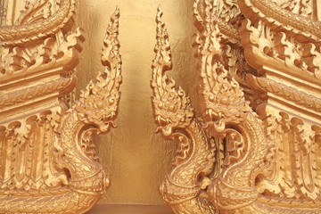 Fototapeta na wymiar Thai heritage art sculpture of three nagas