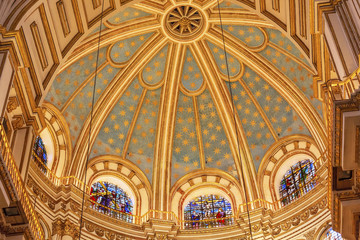 Obraz premium Basilica Dome Stained Glass Cathedral Andalusia Granada Spain