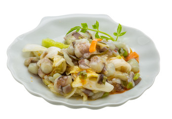 Raw octopus salad