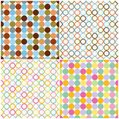 Round Shapes Seamless Patterns