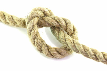 Jute rope on a white background