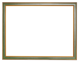 old narrow green wooden picture frame
