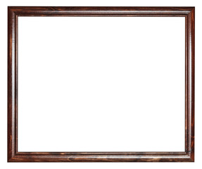 narrow vintage dark brown wooden picture frame