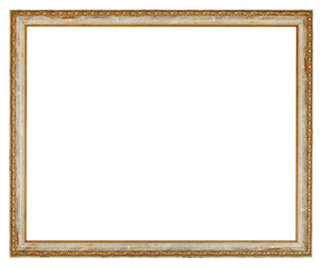 old narrow decorated wooden picture frame