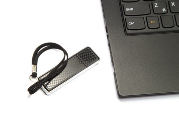 laptop keyboard and usb flash