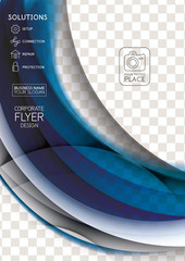 Wave abstract corporate flyer print design
