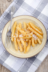 french fries with salt on a plate