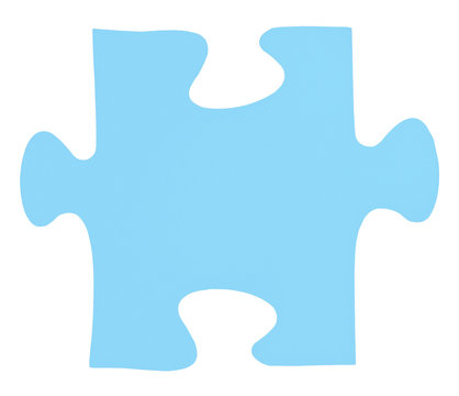 light blue piece of jigsaw puzzle