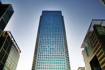 Fototapeta premium LONDON, CANARY WHARF UK - APRIL 13, 2014 - Modern architecture