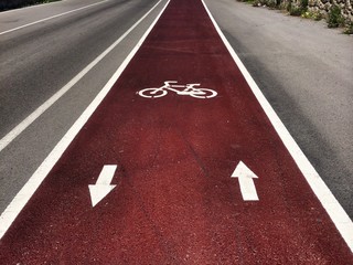Bike sign on the road