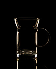 Glass in the low-key lighting