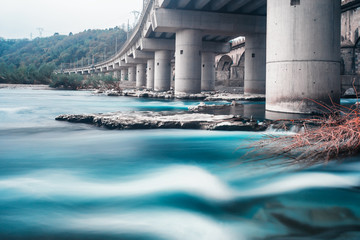 on the river under the highway