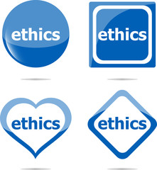 stickers label set business tag with ethics word