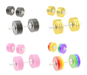 Two adjustable metal dumbbell composition