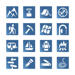 Hiking set icons