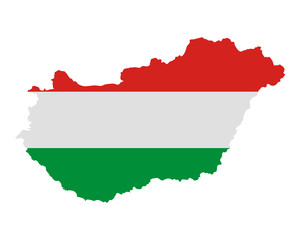 Karte und Fahne von Ungarn