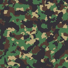 Fototapeta premium Classic woodland seamless camo pattern