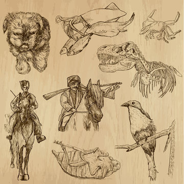 Animals around the World (set no. 14) - vector set, hand drawn