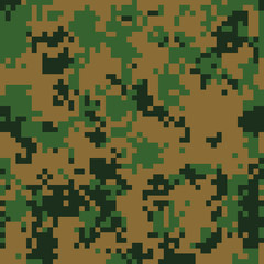 Forest digital camouflage seamless pattern