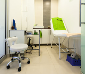 Interior of modern healthy beauty spa salon. Treatment room.