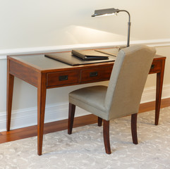 Vintage table with chair in the hotel room