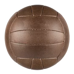 Tableaux ronds sur aluminium brossé Sports de balle brown retro soccer ball