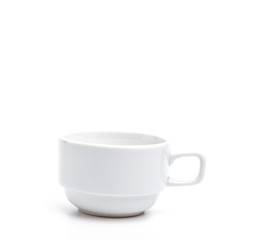 White coffee cup isolated white background