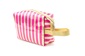 Makeup bag isolated white background