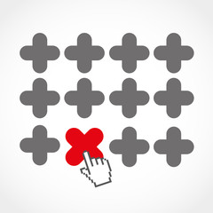 Add Remove Sign Concept