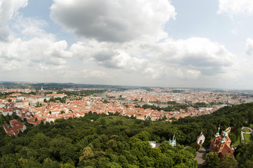 Obraz premium View from Petrin Lookout Tower, Prague - Czech Republic
