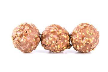Chocolate ball isolated white background