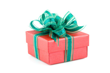 Gift box isolated white background