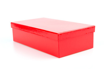 Red box isolated white background