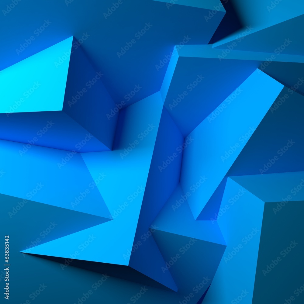 Poster Abstract background with overlapping blue cubes