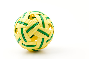 rattan ball isolated white background
