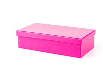 Pink box isolated white background