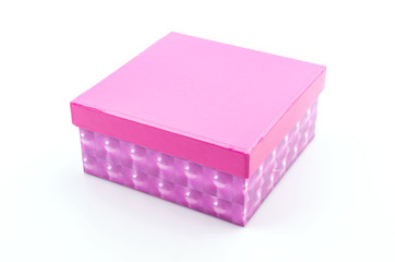 pink gift box isolated white background