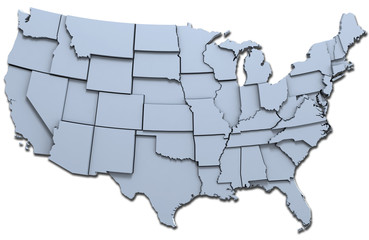 Obraz premium USA America states national map