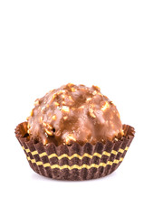 Chocolate ball isolated white background