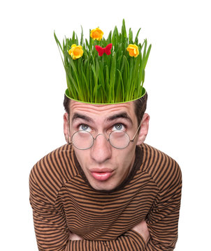 Glass Growing Out Of A Head.