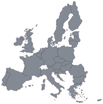 mape of european union borders