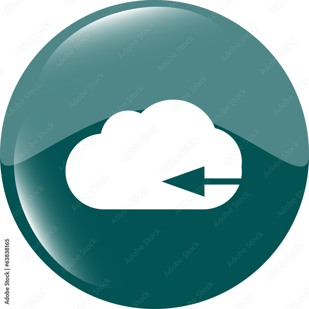 Poster upload from cloud icon. upload button. load symbol